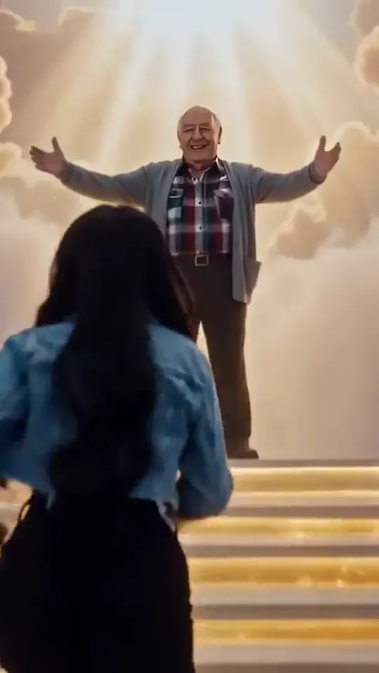This scene: The stairway hug